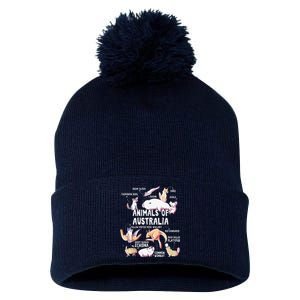 Animals Of Australia Australian Animal Educational Gift Cute Pom Pom 12in Knit Beanie