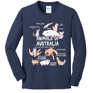 Animals Of Australia Australian Animal Educational Gift Cute Kids Long Sleeve Shirt