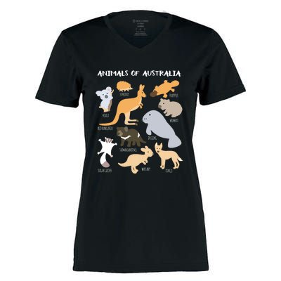 Animals Of Australia Australian Animal Educational Gift Women's Momentum V-Neck T-Shirt