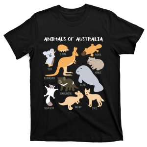 Animals Of Australia Australian Animal Educational Gift T-Shirt