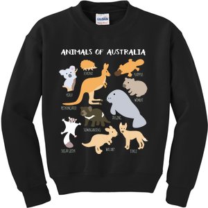 Animals Of Australia Australian Animal Educational Gift Kids Sweatshirt