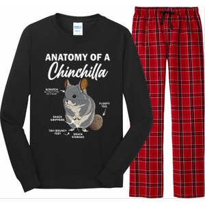 Anatomy Of A Chinchilla For Women Chinchilla Mom Funny Long Sleeve Pajama Set