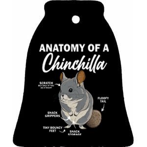 Anatomy Of A Chinchilla For Women Chinchilla Mom Funny Ceramic Bell Ornament