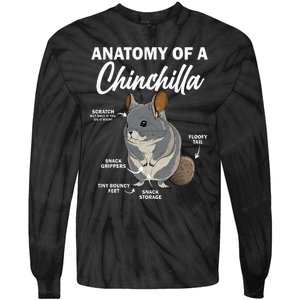 Anatomy Of A Chinchilla For Women Chinchilla Mom Funny Tie-Dye Long Sleeve Shirt