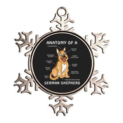 Anatomy Of A German Shepherd Metallic Star Ornament