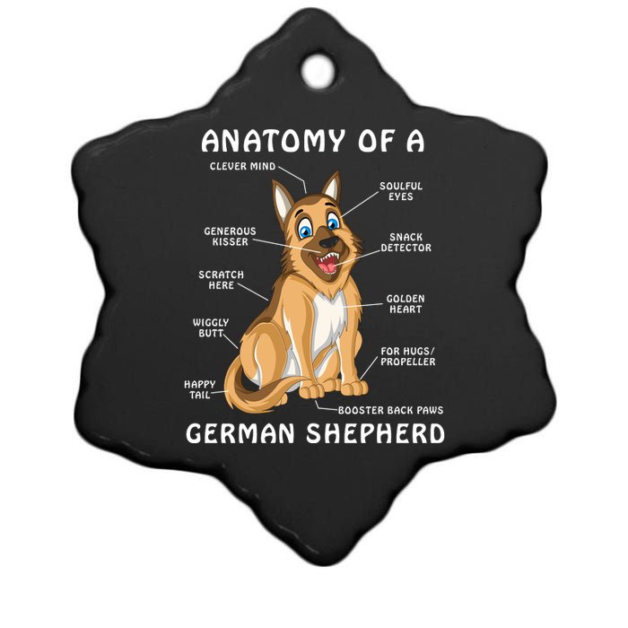 Anatomy Of A German Shepherd Ceramic Star Ornament