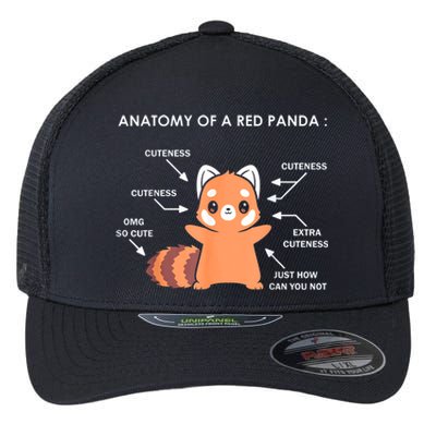 Anatomy Of A Red Panda Science Zoologist Red Panda Anatomy Gift Flexfit Unipanel Trucker Cap