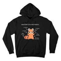 Anatomy Of A Red Panda Science Zoologist Red Panda Anatomy Gift Hoodie