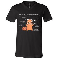 Anatomy Of A Red Panda Science Zoologist Red Panda Anatomy Gift V-Neck T-Shirt