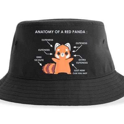 Anatomy Of A Red Panda Science Zoologist Red Panda Anatomy Gift Sustainable Bucket Hat