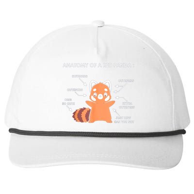 Anatomy Of A Red Panda Science Zoologist Red Panda Anatomy Gift Snapback Five-Panel Rope Hat