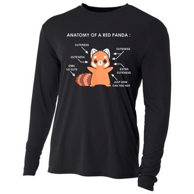 Anatomy Of A Red Panda Science Zoologist Red Panda Anatomy Gift Cooling Performance Long Sleeve Crew