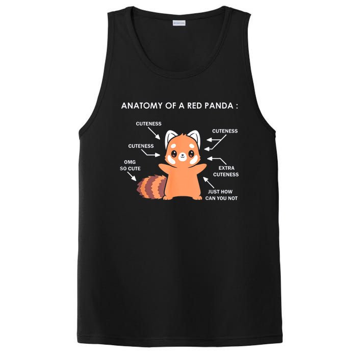 Anatomy Of A Red Panda Science Zoologist Red Panda Anatomy Gift PosiCharge Competitor Tank