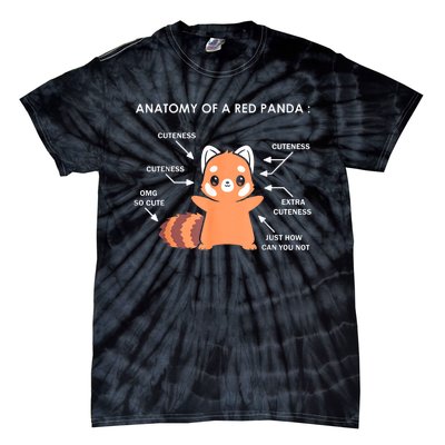 Anatomy Of A Red Panda Science Zoologist Red Panda Anatomy Gift Tie-Dye T-Shirt