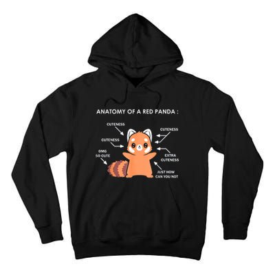 Anatomy Of A Red Panda Science Zoologist Red Panda Anatomy Gift Tall Hoodie