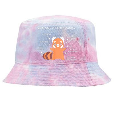 Anatomy Of A Red Panda Science Zoologist Red Panda Anatomy Gift Tie-Dyed Bucket Hat