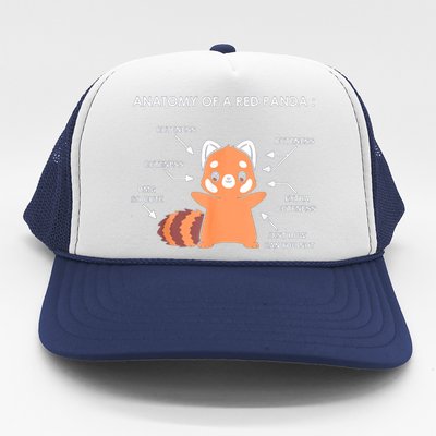 Anatomy Of A Red Panda Science Zoologist Red Panda Anatomy Gift Trucker Hat