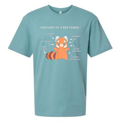 Anatomy Of A Red Panda Science Zoologist Red Panda Anatomy Gift Sueded Cloud Jersey T-Shirt