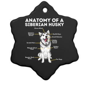 Anatomy Of A Siberian Husky Cool Gift Funny Sibe Owner Dog Lover Gift Ceramic Star Ornament