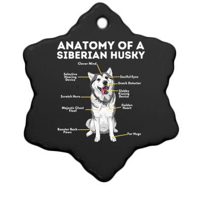 Anatomy Of A Siberian Husky Cool Gift Funny Sibe Owner Dog Lover Gift Ceramic Star Ornament