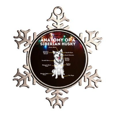 Anatomy Of A Siberian Husky Cool Gift Funny Sibe Owner Dog Lover Gift Metallic Star Ornament