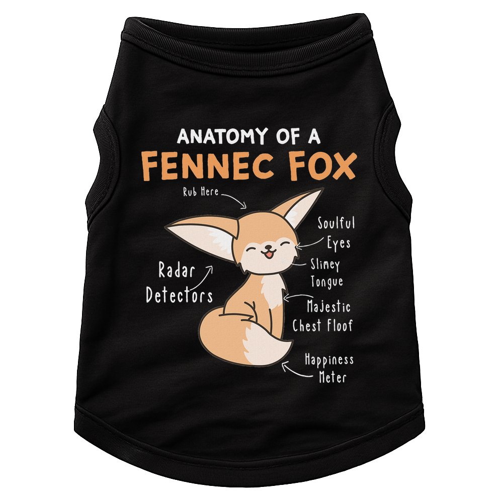 Anatomy Of A Fennec Fox Cute Fox Lover Gift Fennec Fox Doggie Tank