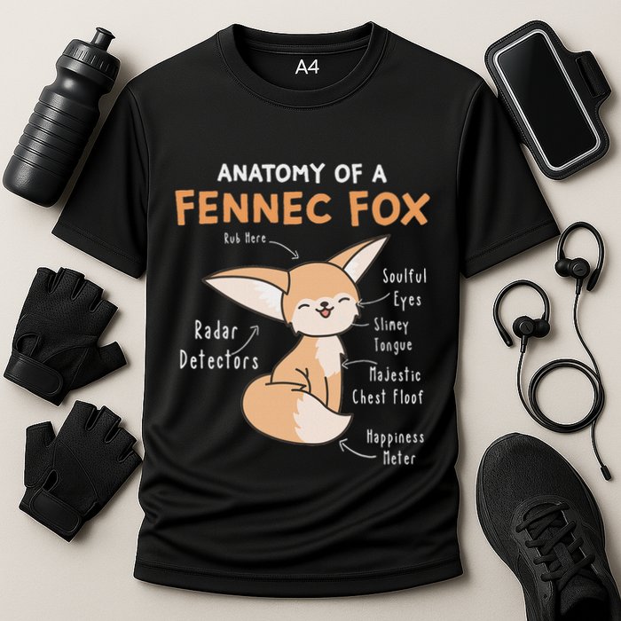 Anatomy Of A Fennec Fox Cute Fox Lover Gift Fennec Fox Cooling Performance Crew T-Shirt