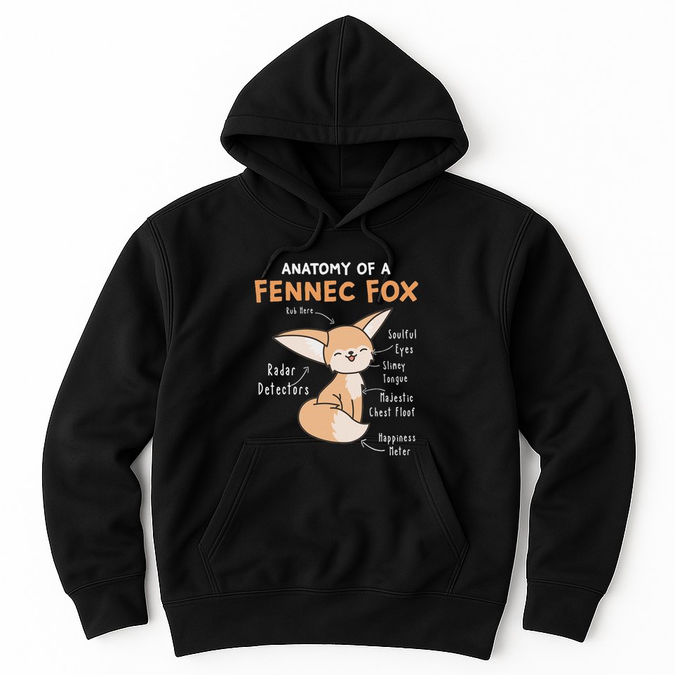 Anatomy Of A Fennec Fox Cute Fox Lover Gift Fennec Fox Hoodie