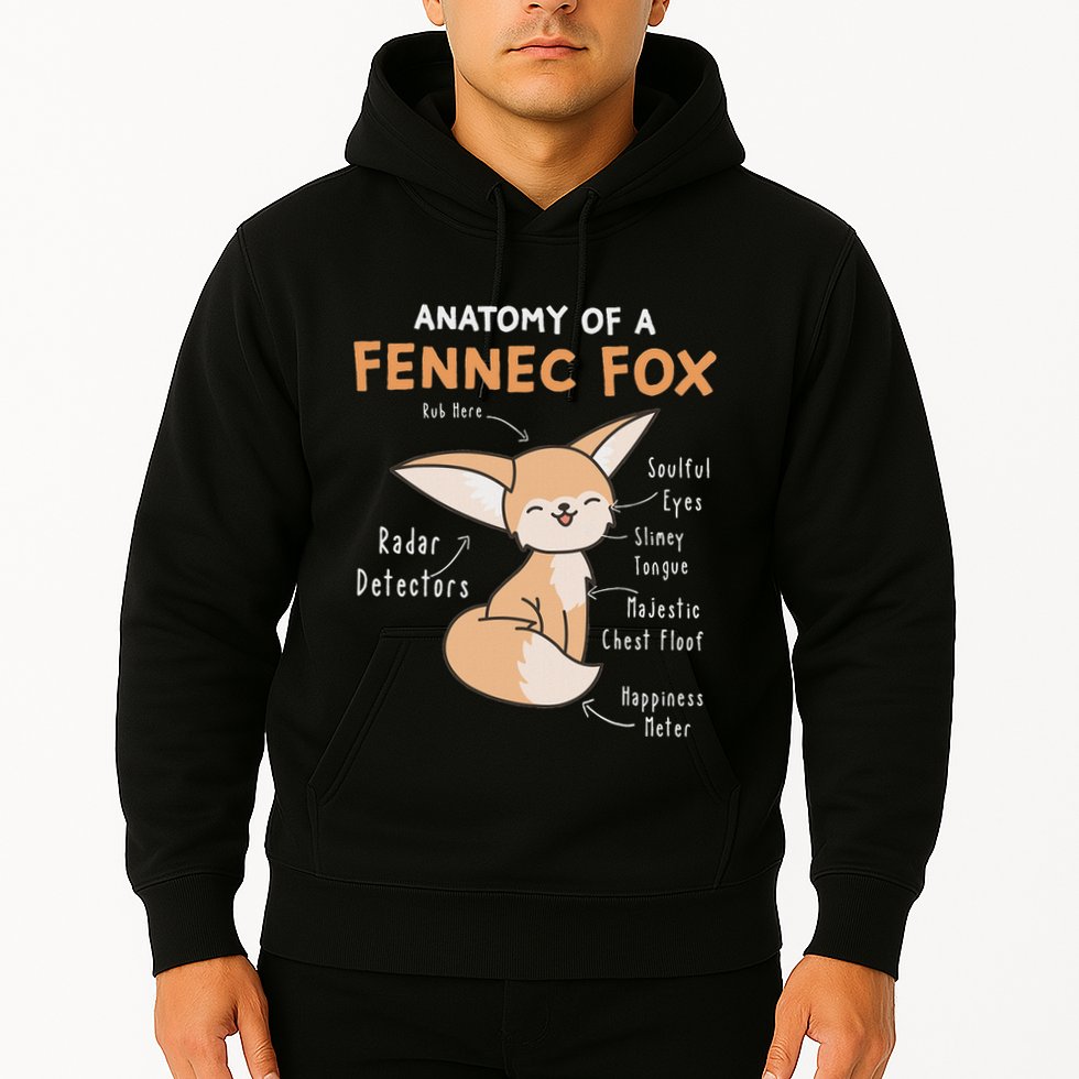 Anatomy Of A Fennec Fox Cute Fox Lover Gift Fennec Fox Hoodie