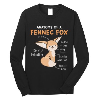 Anatomy Of A Fennec Fox Cute Fox Lover Gift Fennec Fox Long Sleeve Shirt