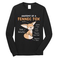 Anatomy Of A Fennec Fox Cute Fox Lover Gift Fennec Fox Long Sleeve Shirt