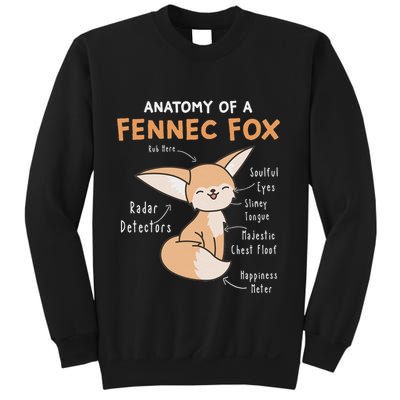 Anatomy Of A Fennec Fox Cute Fox Lover Gift Fennec Fox Sweatshirt