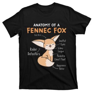 Anatomy Of A Fennec Fox Cute Fox Lover Gift Fennec Fox T-Shirt