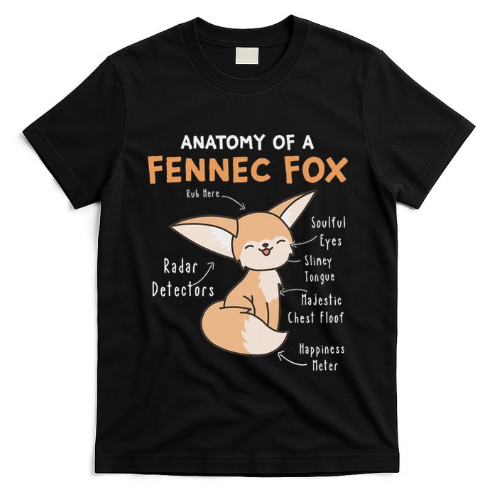 Anatomy Of A Fennec Fox Cute Fox Lover Gift Fennec Fox T-Shirt