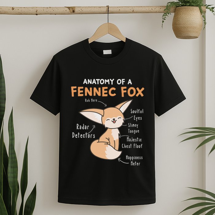 Anatomy Of A Fennec Fox Cute Fox Lover Gift Fennec Fox T-Shirt