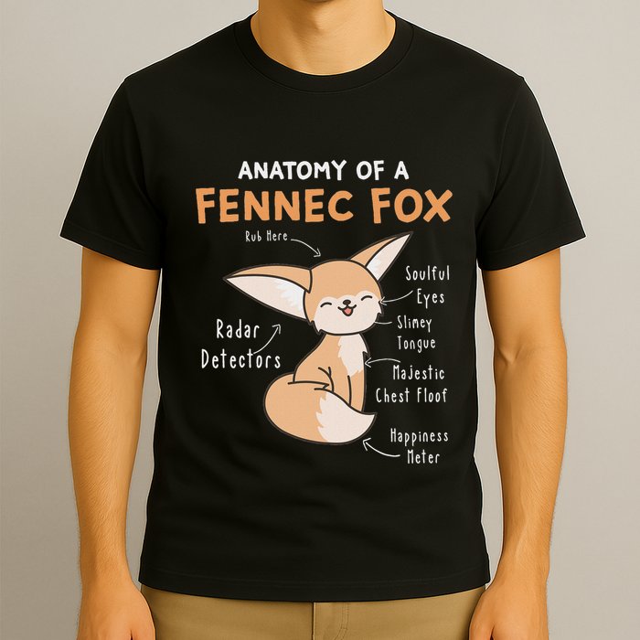 Anatomy Of A Fennec Fox Cute Fox Lover Gift Fennec Fox T-Shirt