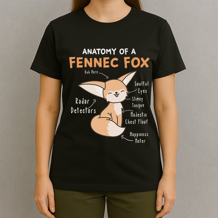 Anatomy Of A Fennec Fox Cute Fox Lover Gift Fennec Fox T-Shirt