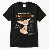 Anatomy Of A Fennec Fox Cute Fox Lover Gift Fennec Fox Tall T-Shirt