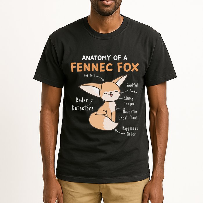 Anatomy Of A Fennec Fox Cute Fox Lover Gift Fennec Fox Tall T-Shirt