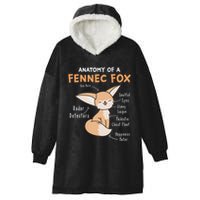 Anatomy Of A Fennec Fox Cute Fox Lover Gift Fennec Fox Hooded Wearable Blanket