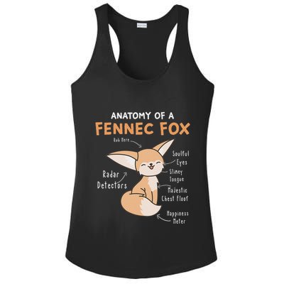 Anatomy Of A Fennec Fox Cute Fox Lover Gift Fennec Fox Ladies PosiCharge Competitor Racerback Tank