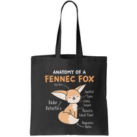 Anatomy Of A Fennec Fox Cute Fox Lover Gift Fennec Fox Bag