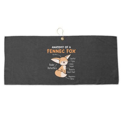 Anatomy Of A Fennec Fox Cute Fox Lover Gift Fennec Fox Large Microfiber Waffle Golf Towel