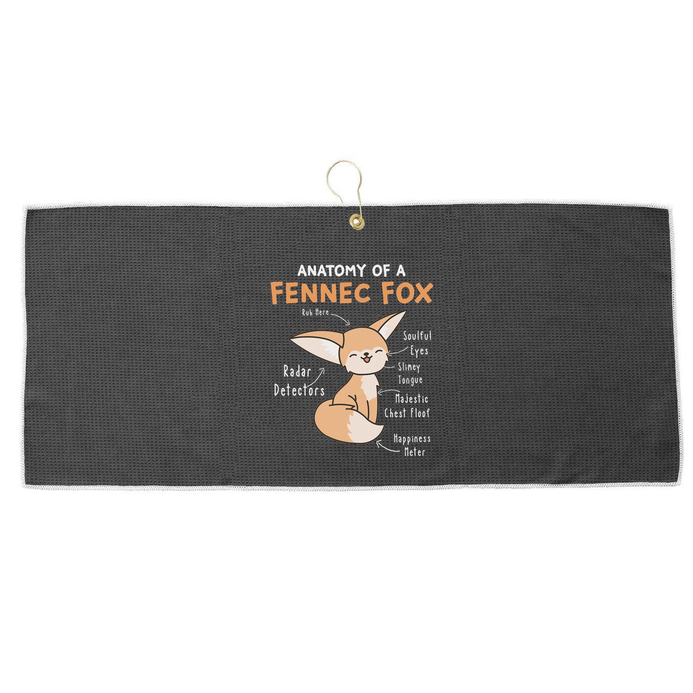 Anatomy Of A Fennec Fox Cute Fox Lover Gift Fennec Fox Large Microfiber Waffle Golf Towel