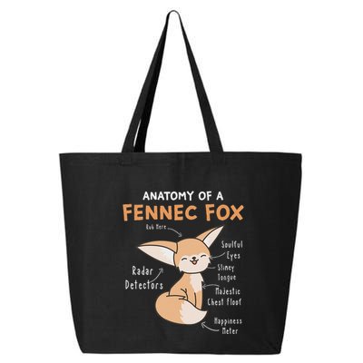 Anatomy Of A Fennec Fox Cute Fox Lover Gift Fennec Fox 25L Jumbo Tote