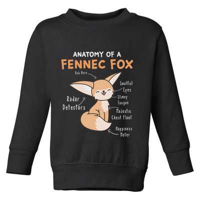 Anatomy Of A Fennec Fox Cute Fox Lover Gift Fennec Fox Toddler Sweatshirt