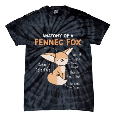 Anatomy Of A Fennec Fox Cute Fox Lover Gift Fennec Fox Tie-Dye T-Shirt