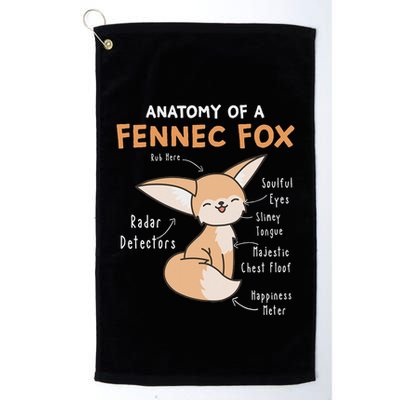 Anatomy Of A Fennec Fox Cute Fox Lover Gift Fennec Fox Golf Towel