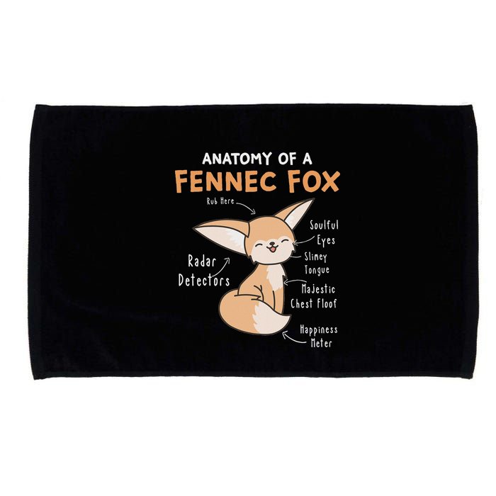Anatomy Of A Fennec Fox Cute Fox Lover Gift Fennec Fox Microfiber Hand Towel