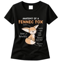 Anatomy Of A Fennec Fox Cute Fox Lover Gift Fennec Fox Womens T-Shirt